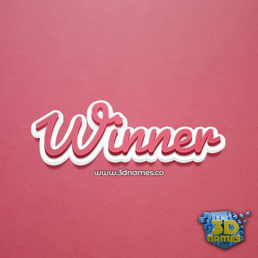 winner in Red Scribble style - 3D name wallpaper