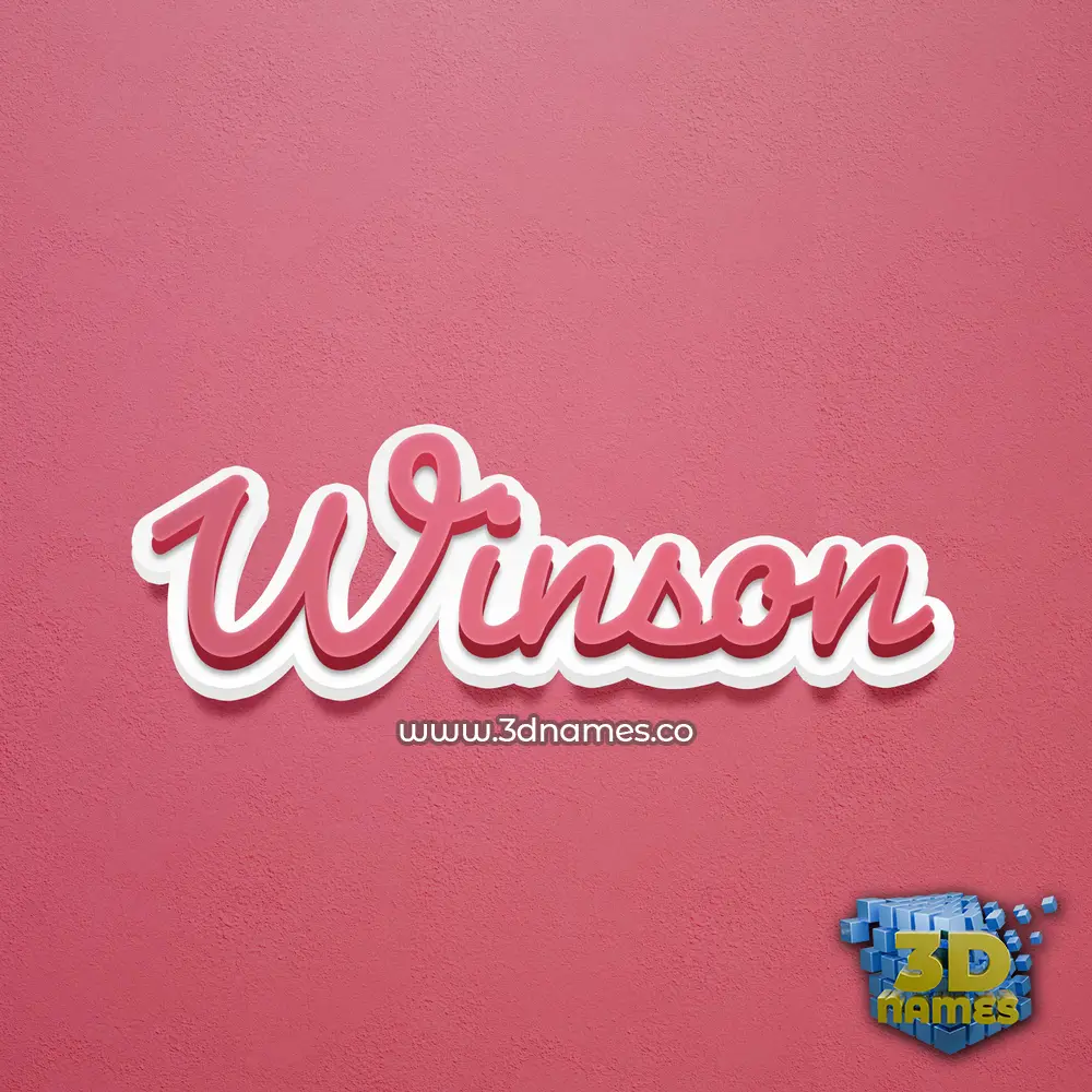 winson in Red Scribble style - 3D name wallpaper