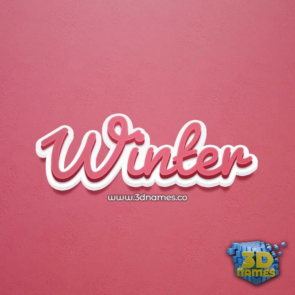 winter in Red Scribble style - 3D name wallpaper