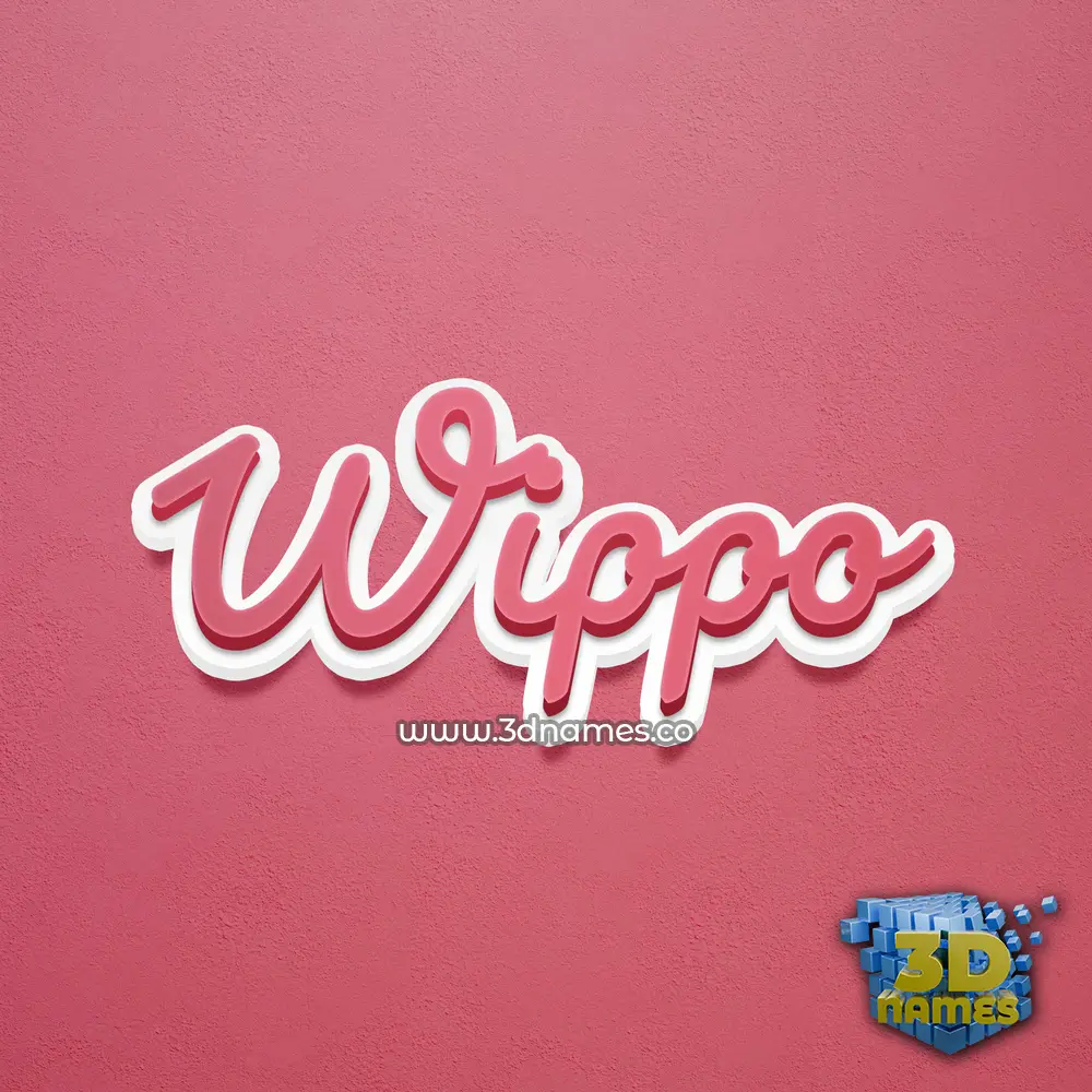 wippo in Red Scribble style - 3D name wallpaper