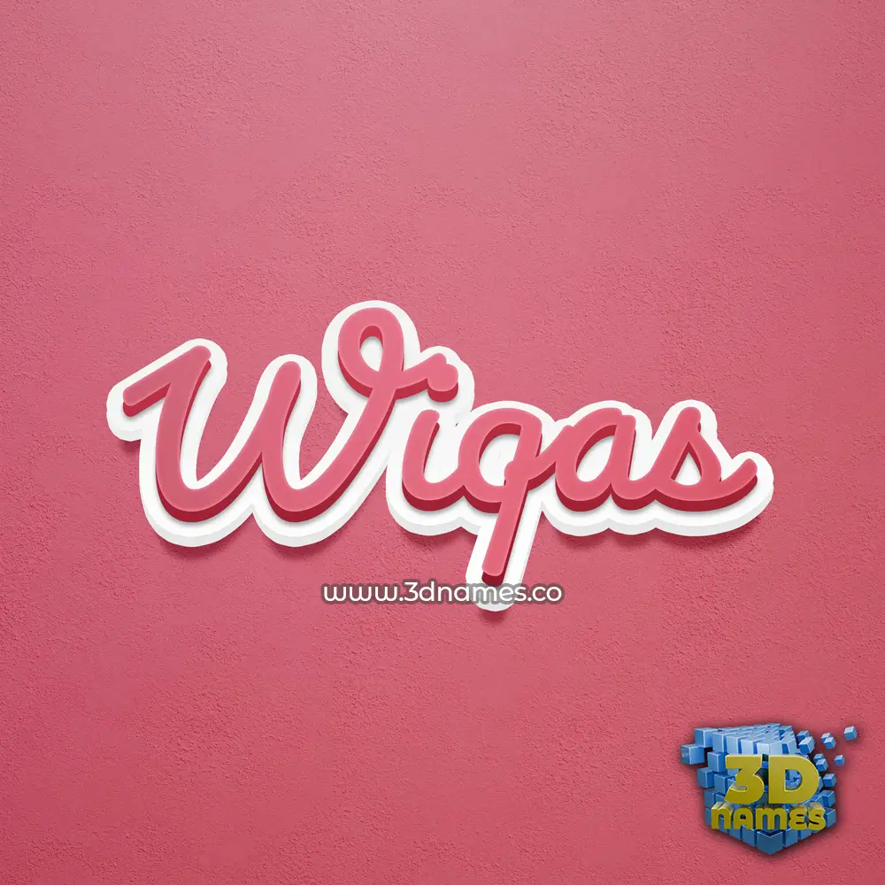 wiqas in Red Scribble style - 3D name wallpaper