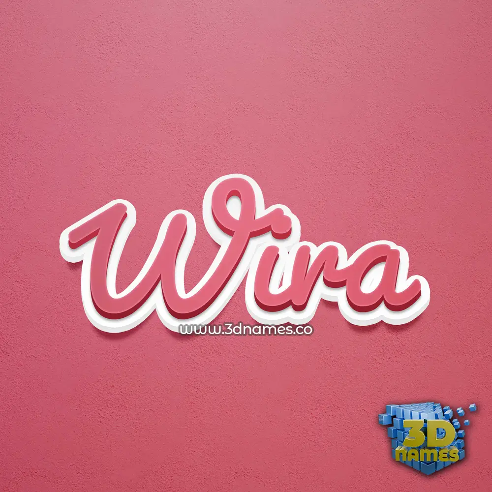 wira in Red Scribble style - 3D name wallpaper