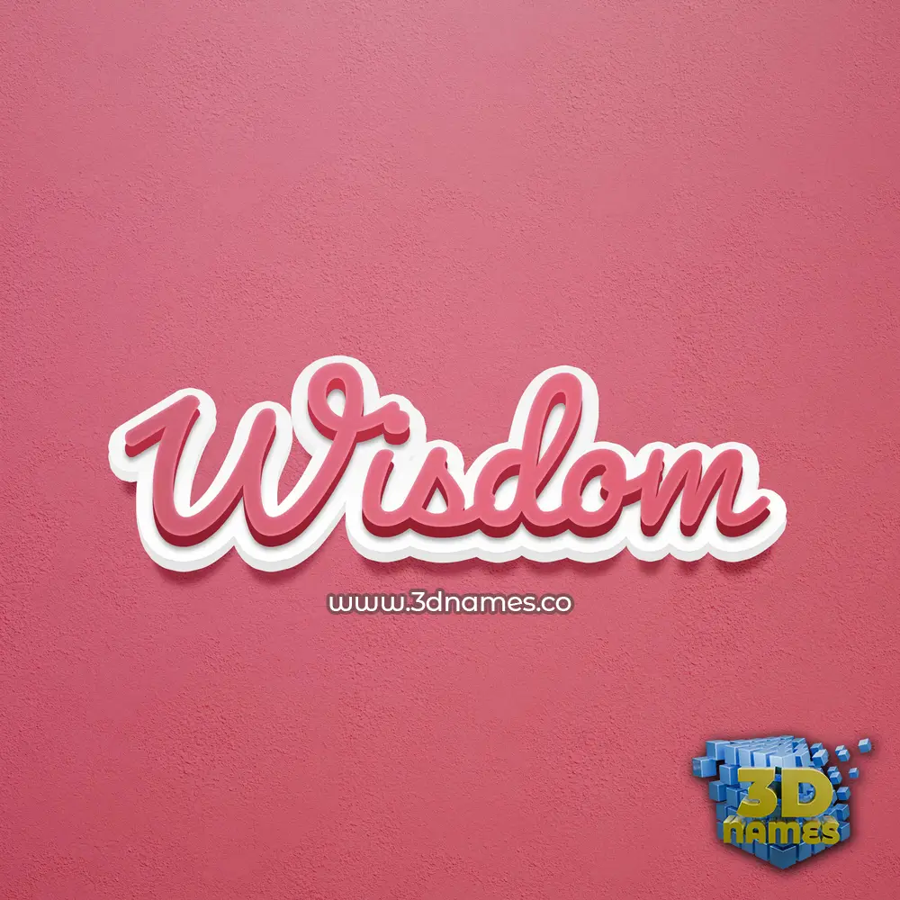 wisdom in Red Scribble style - 3D name wallpaper