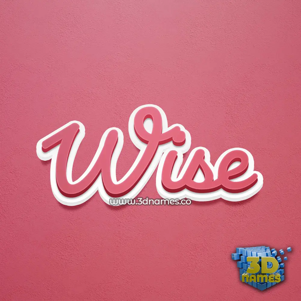 wise in Red Scribble style - 3D name wallpaper