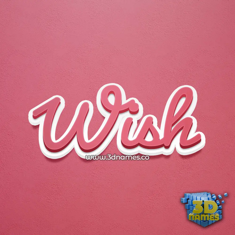 wish in Red Scribble style - 3D name wallpaper