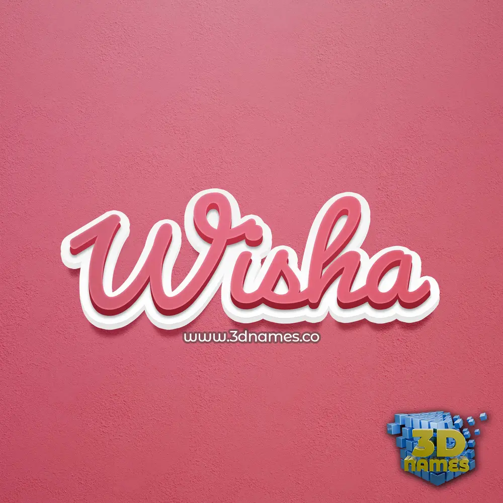 wisha in Red Scribble style - 3D name wallpaper
