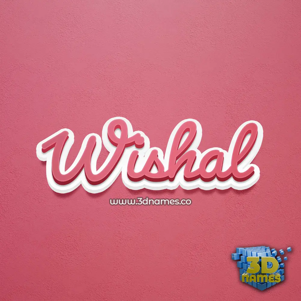 wishal in Red Scribble style - 3D name wallpaper
