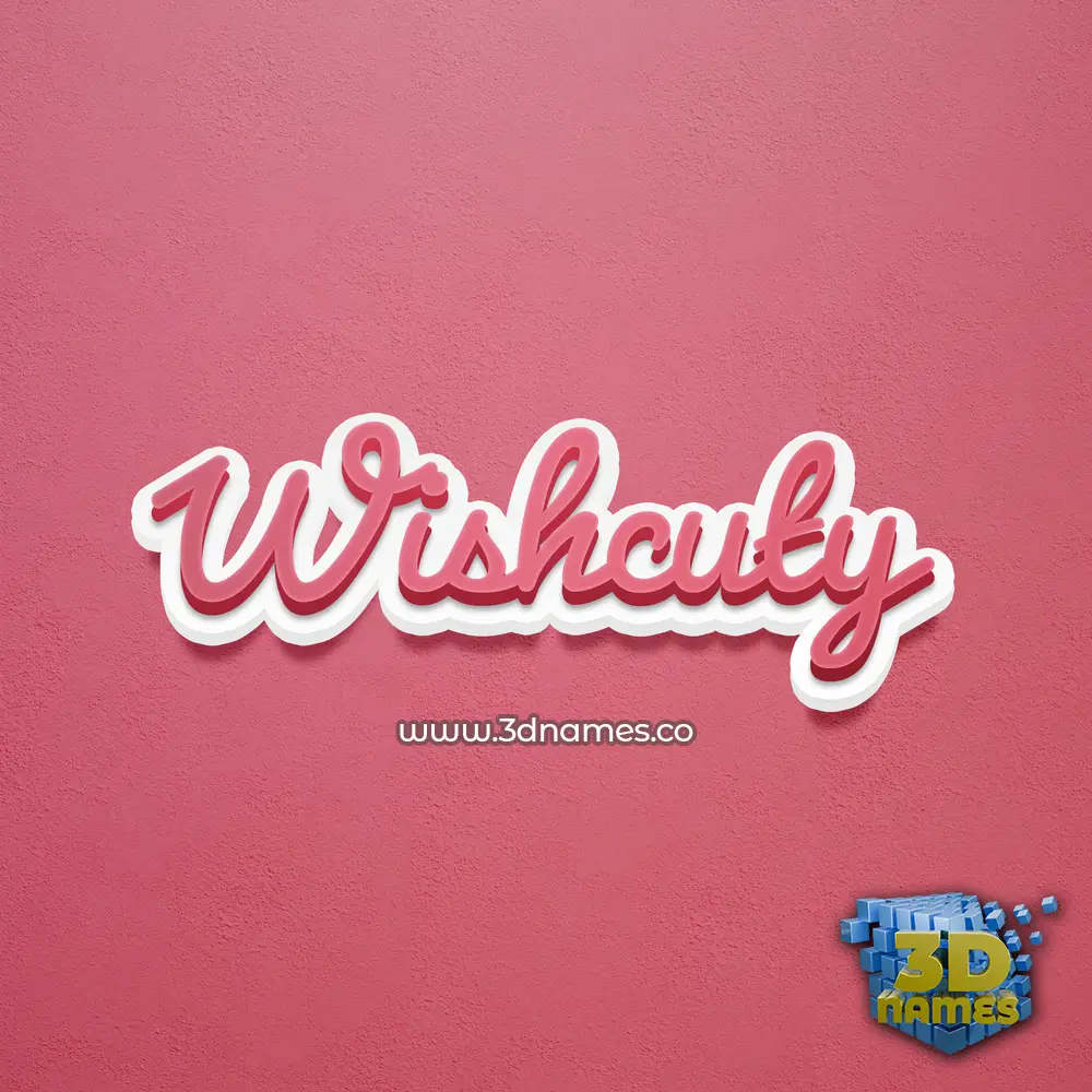 wishcuty in Red Scribble style - 3D name wallpaper