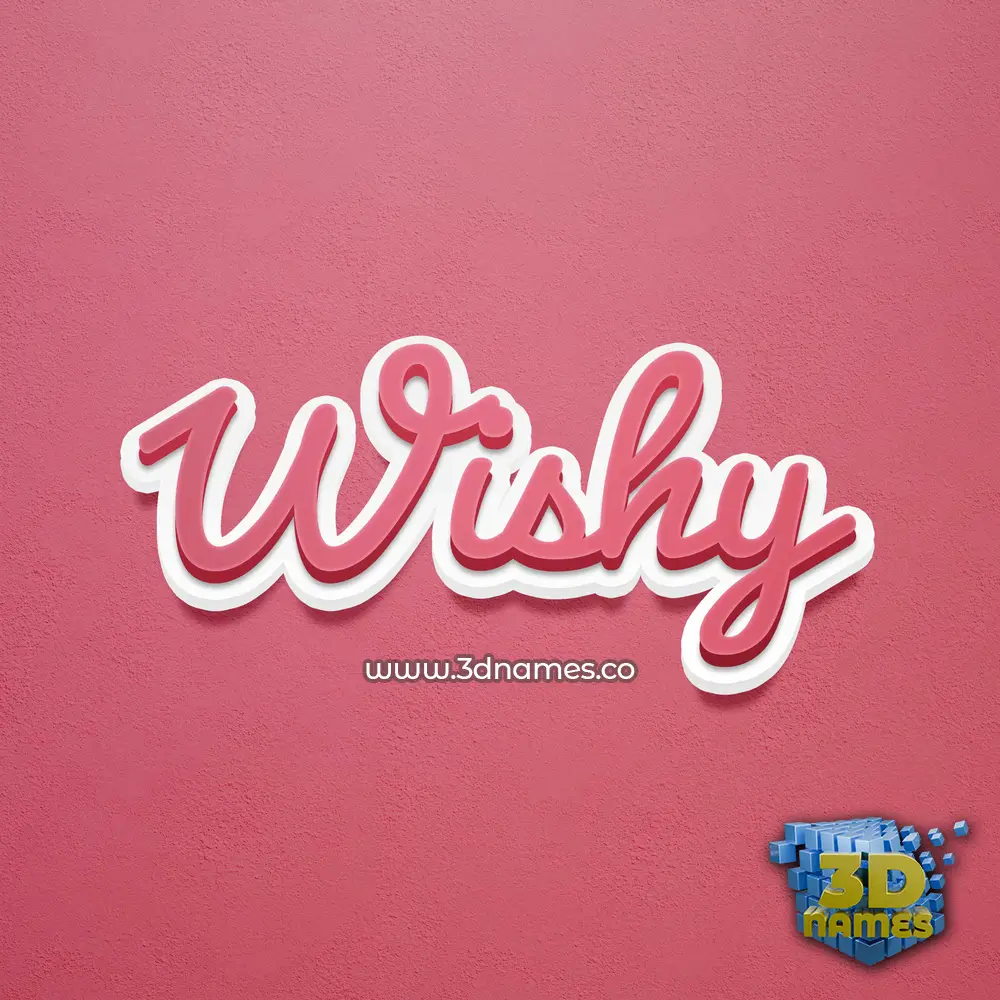 wishy in Red Scribble style - 3D name wallpaper