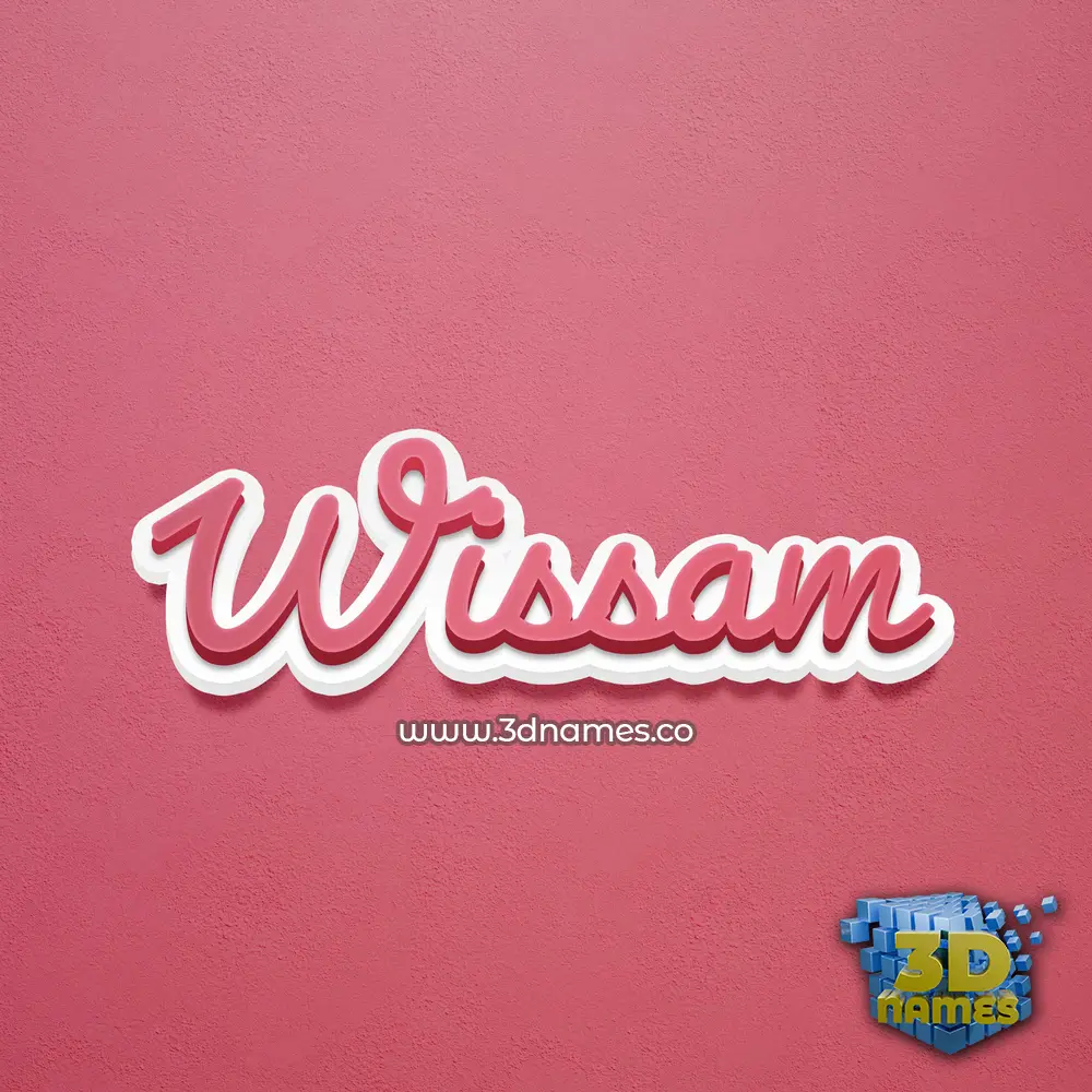wissam in Red Scribble style - 3D name wallpaper