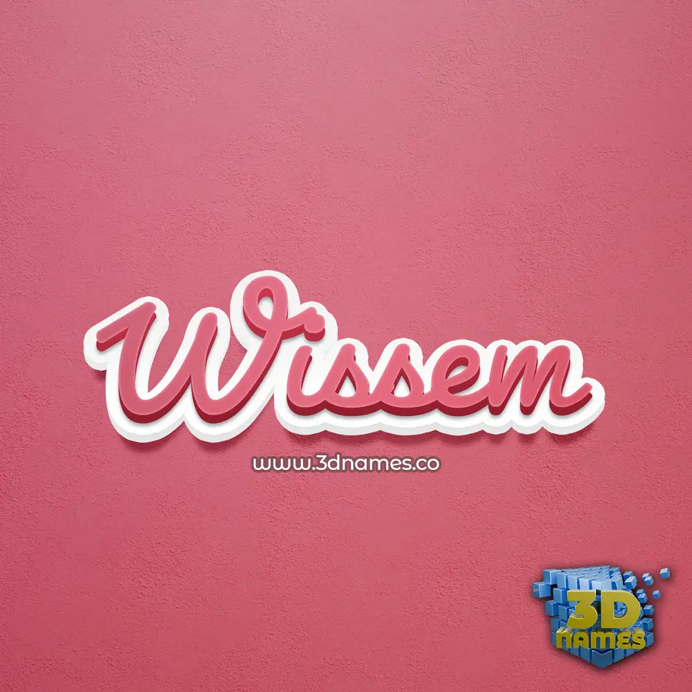 wissem in Red Scribble style - 3D name wallpaper