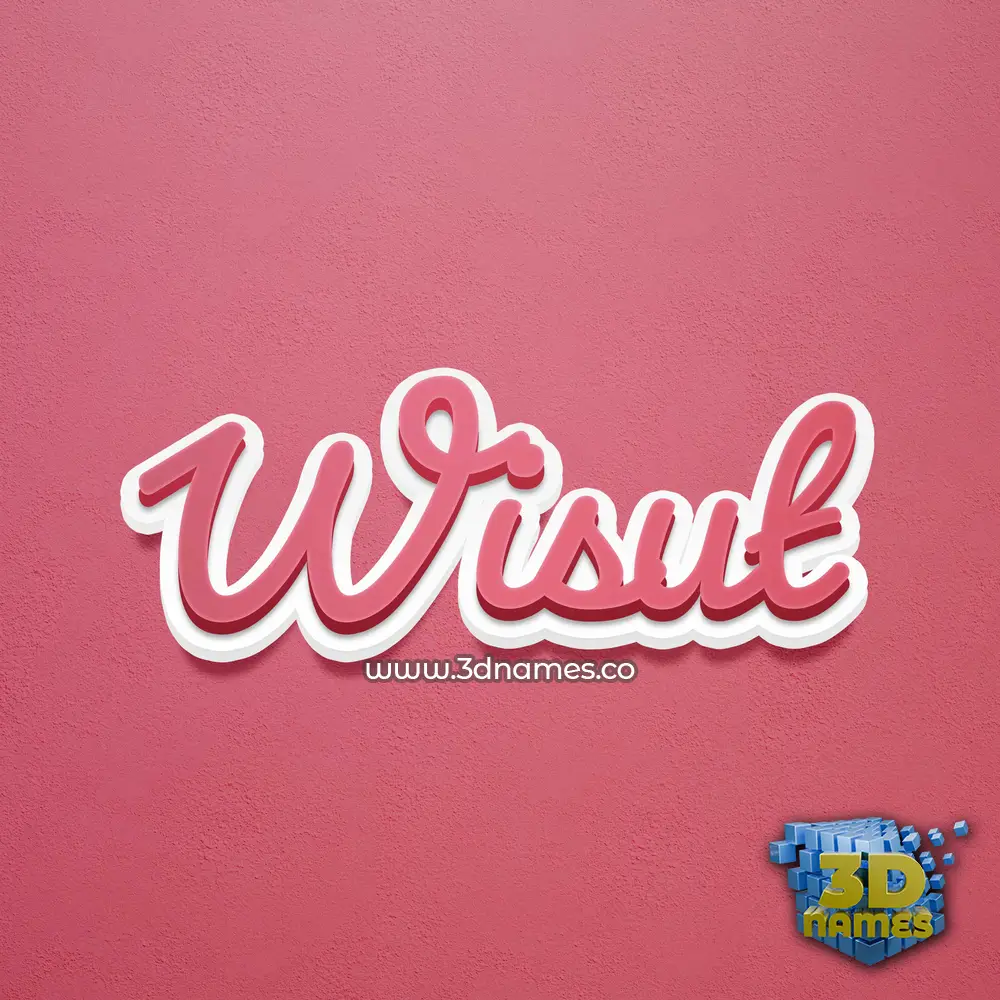 wisut in Red Scribble style - 3D name wallpaper