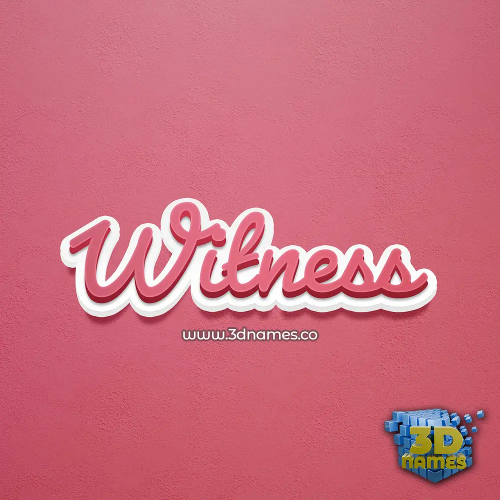 witness in Red Scribble style - 3D name wallpaper