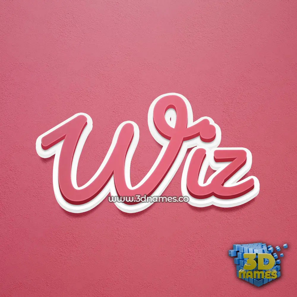 wiz in Red Scribble style - 3D name wallpaper