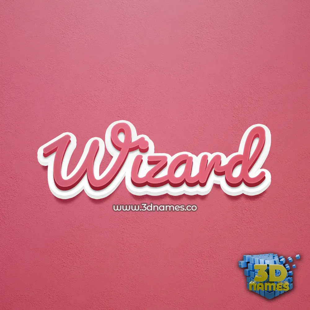 wizard in Red Scribble style - 3D name wallpaper