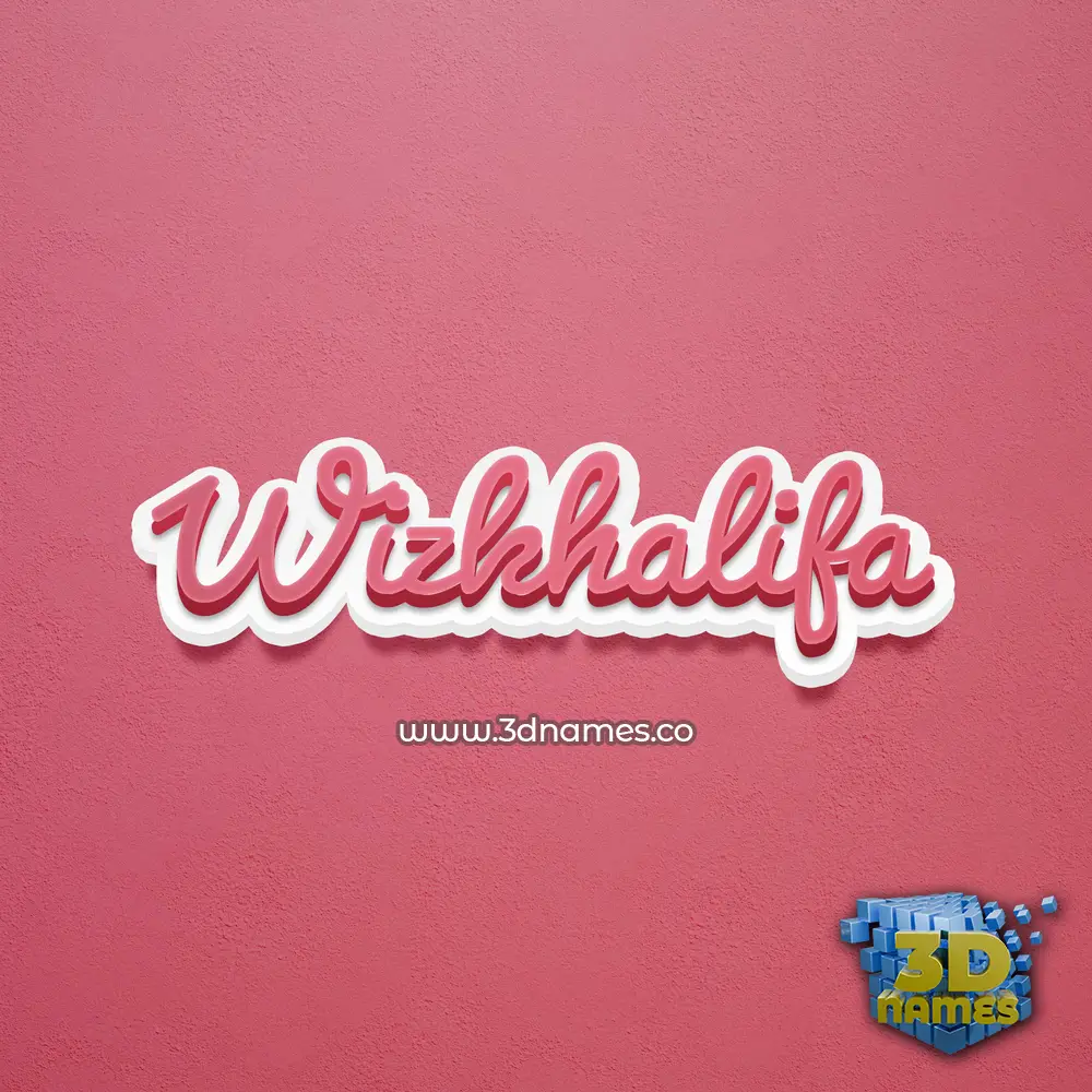 wizkhalifa in Red Scribble style - 3D name wallpaper