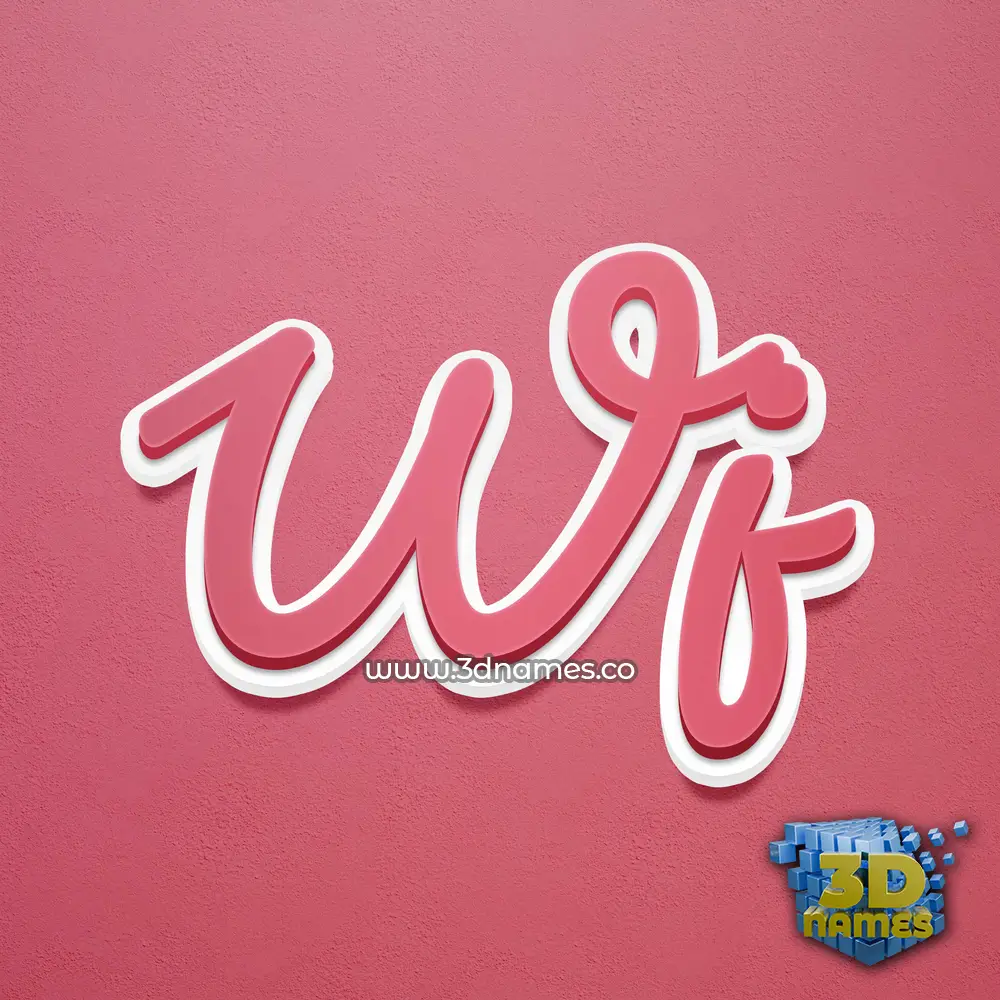 wj in Red Scribble style - 3D name wallpaper