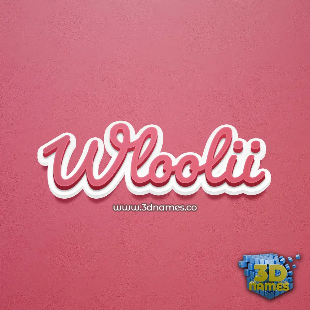 wloolii in Red Scribble style - 3D name wallpaper
