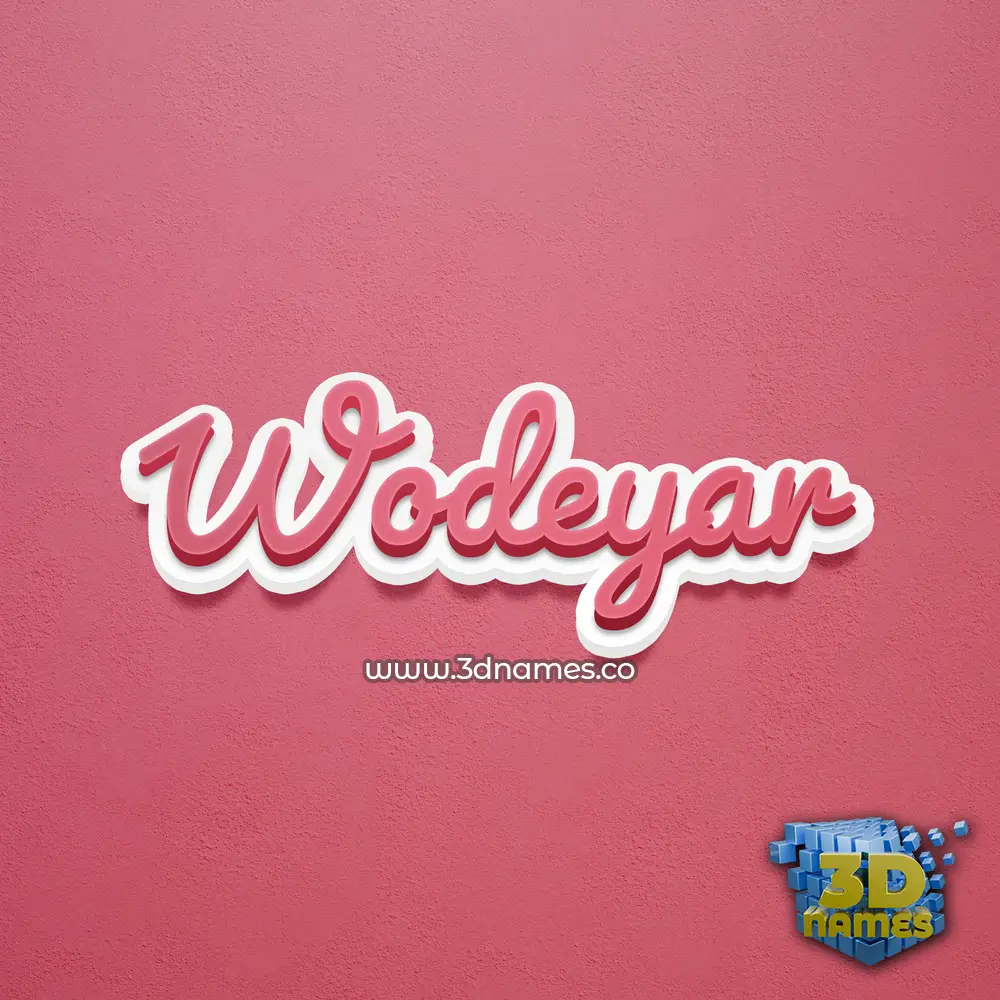 wodeyar in Red Scribble style - 3D name wallpaper