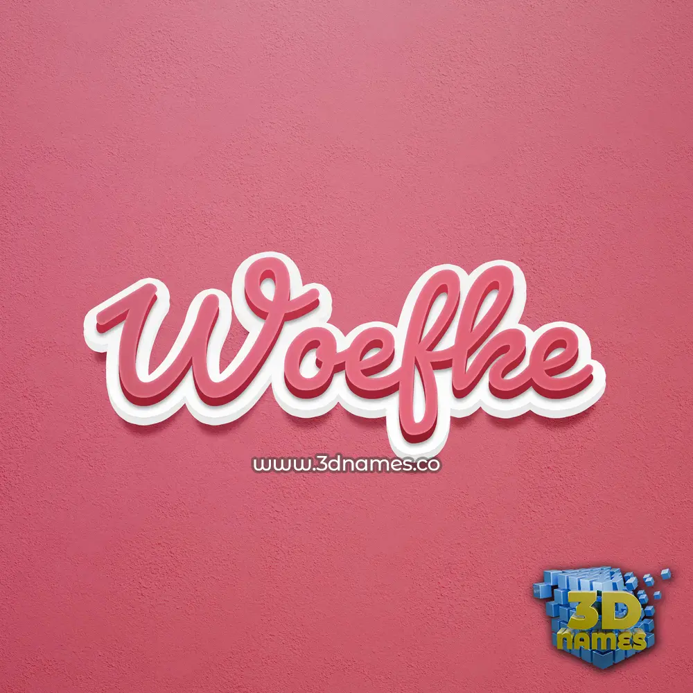 woefke in Red Scribble style - 3D name wallpaper