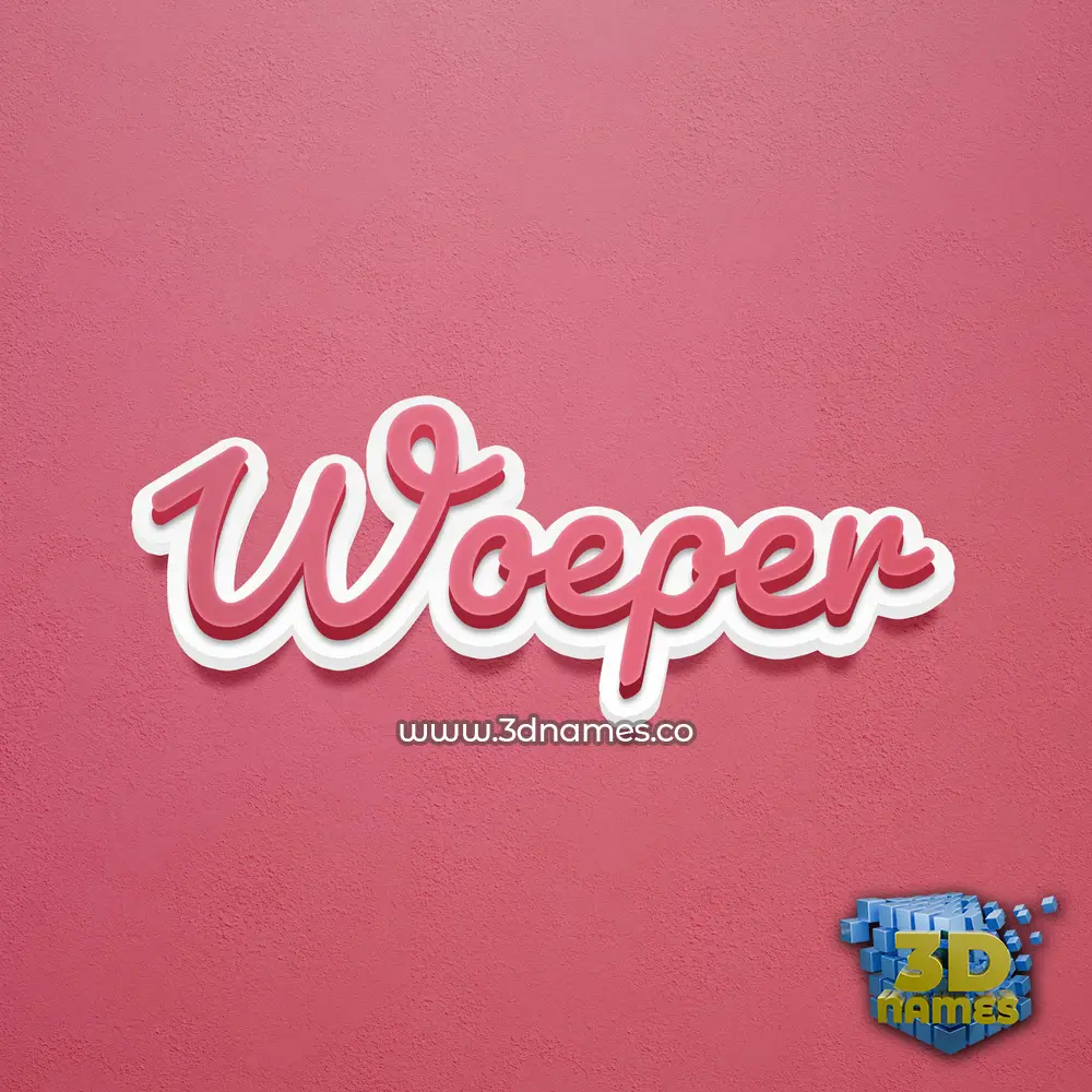 woeper in Red Scribble style - 3D name wallpaper