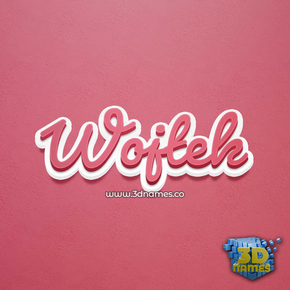 wojtek in Red Scribble style - 3D name wallpaper