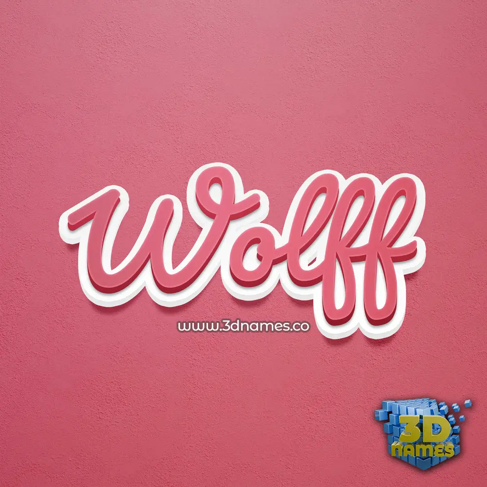 wolff in Red Scribble style - 3D name wallpaper