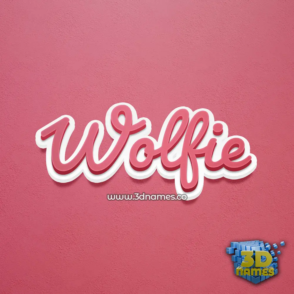 wolfie in Red Scribble style - 3D name wallpaper