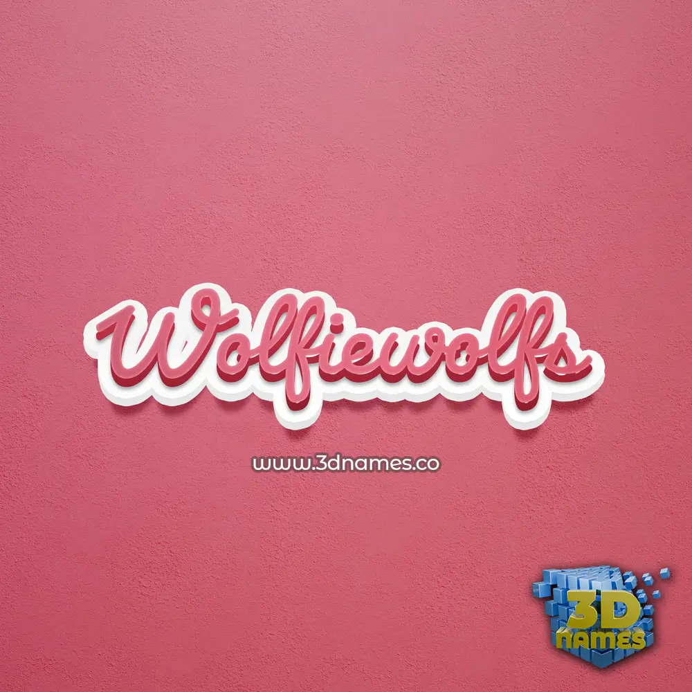 wolfiewolfs in Red Scribble style - 3D name wallpaper
