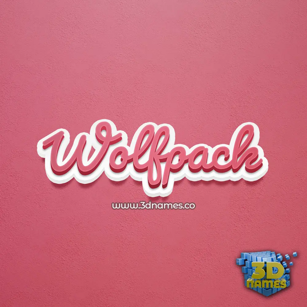 wolfpack in Red Scribble style - 3D name wallpaper