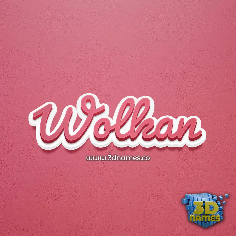wolkan in Red Scribble style - 3D name wallpaper