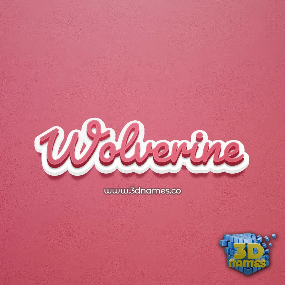 wolverine in Red Scribble style - 3D name wallpaper