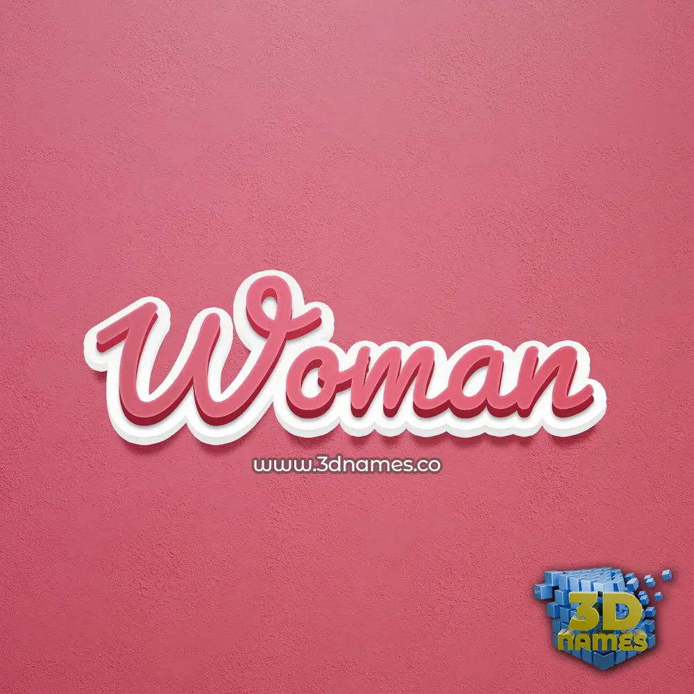 woman in Red Scribble style - 3D name wallpaper