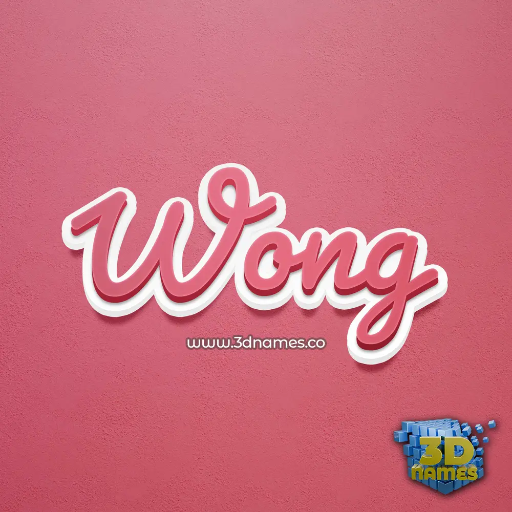 wong in Red Scribble style - 3D name wallpaper