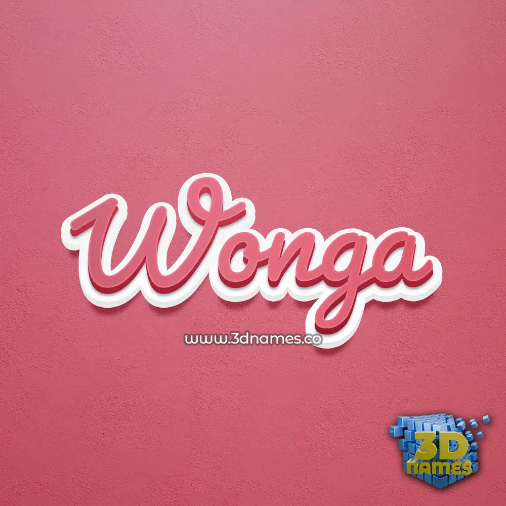 wonga in Red Scribble style - 3D name wallpaper