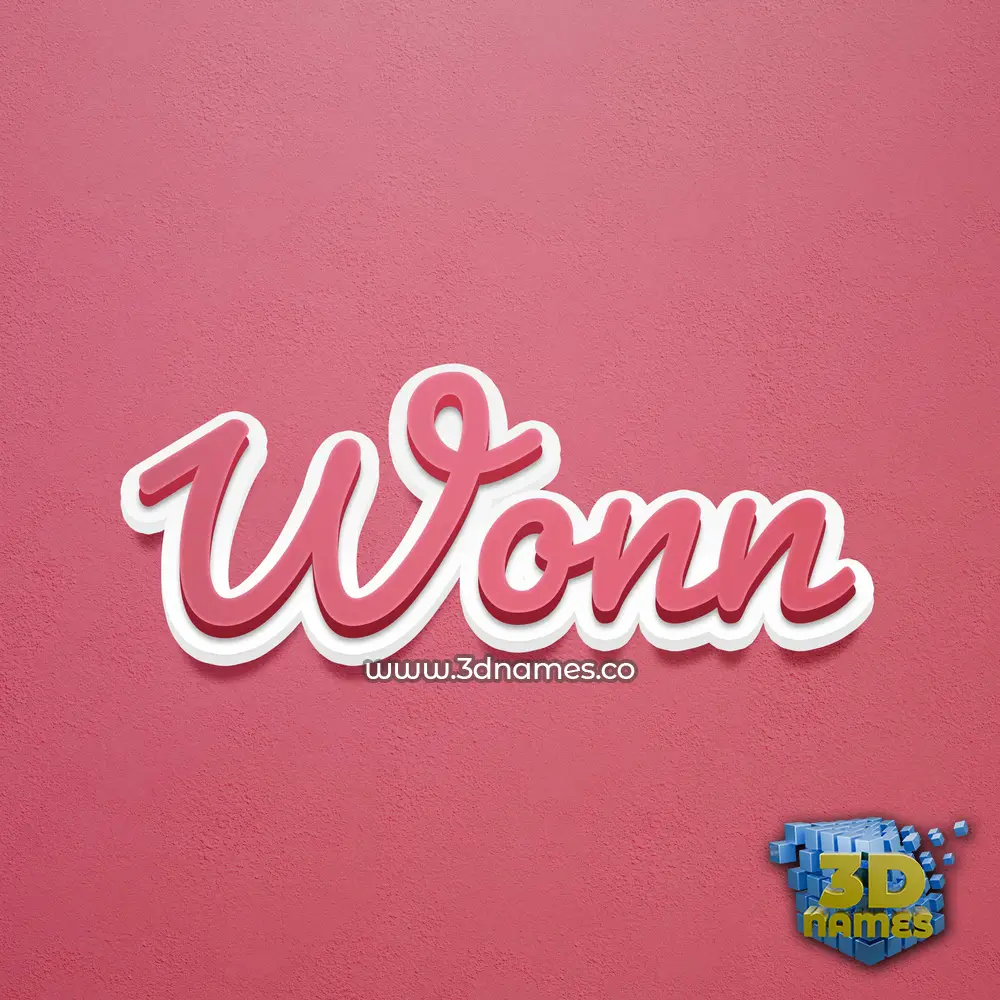 wonn in Red Scribble style - 3D name wallpaper