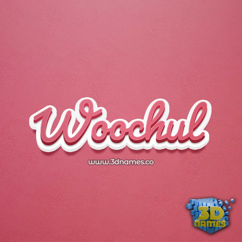 woochul in Red Scribble style - 3D name wallpaper