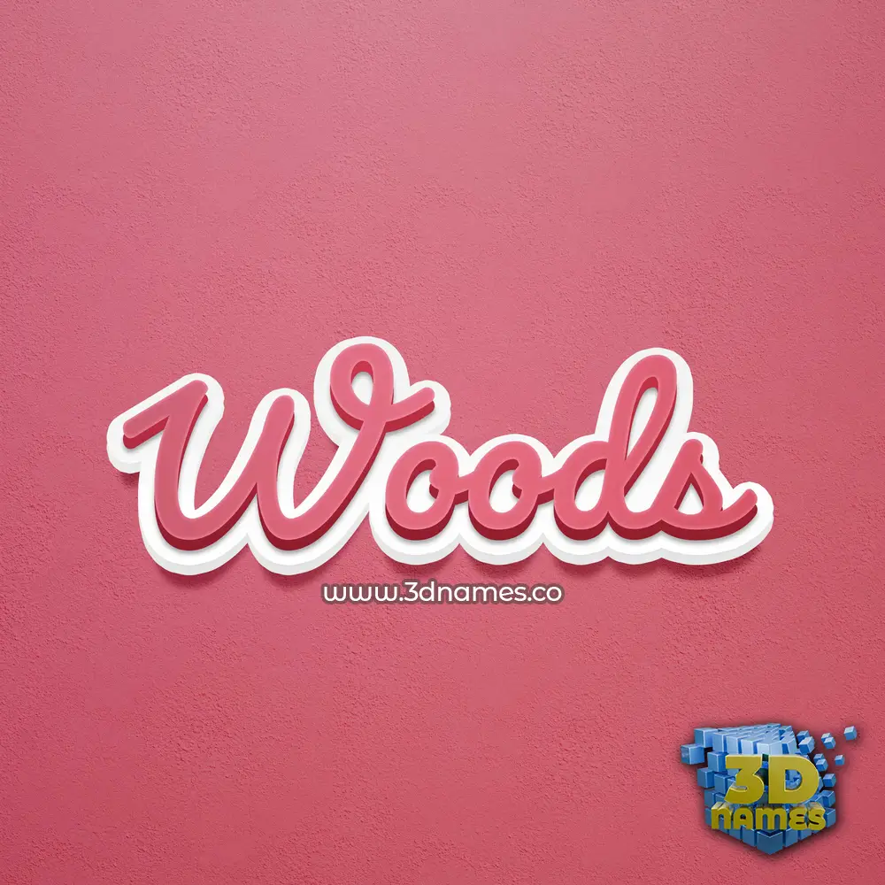 woods in Red Scribble style - 3D name wallpaper