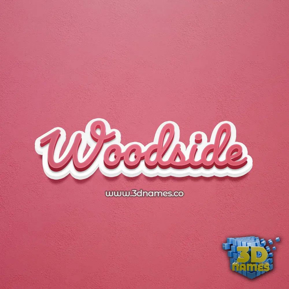 woodside in Red Scribble style - 3D name wallpaper
