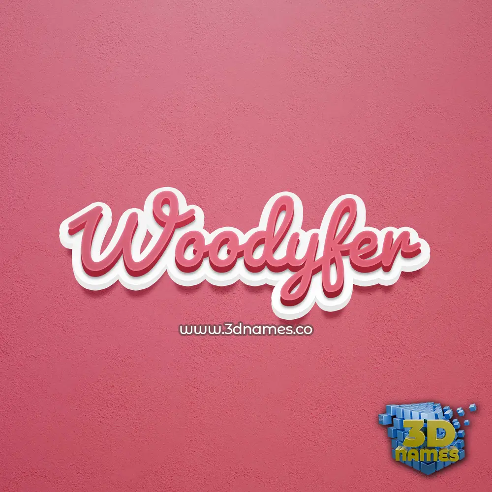 woodyfer in Red Scribble style - 3D name wallpaper