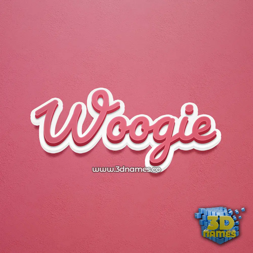 woogie in Red Scribble style - 3D name wallpaper