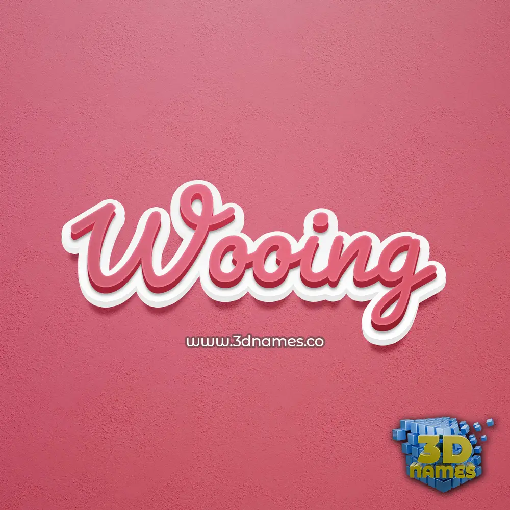 wooing in Red Scribble style - 3D name wallpaper