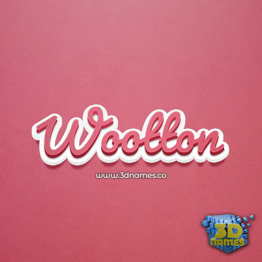 wootton in Red Scribble style - 3D name wallpaper