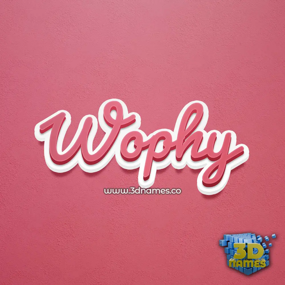 wophy in Red Scribble style - 3D name wallpaper