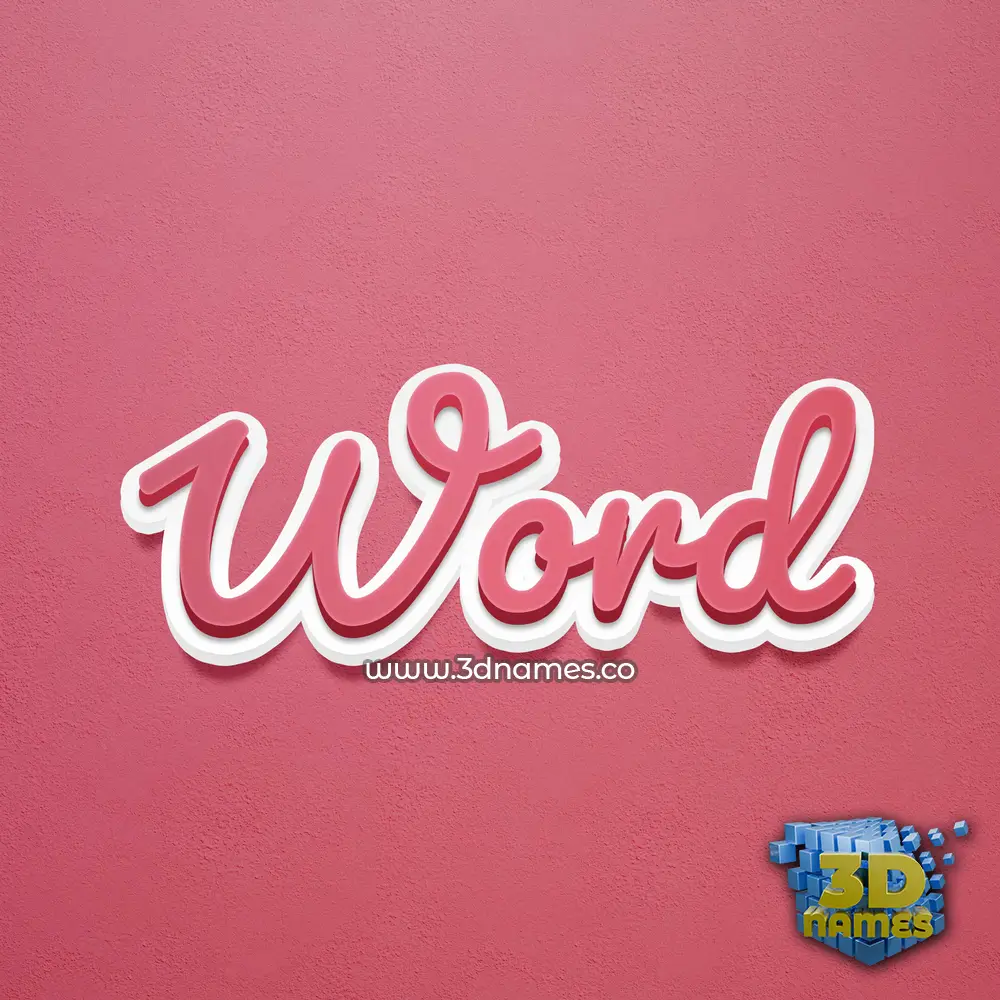 word in Red Scribble style - 3D name wallpaper