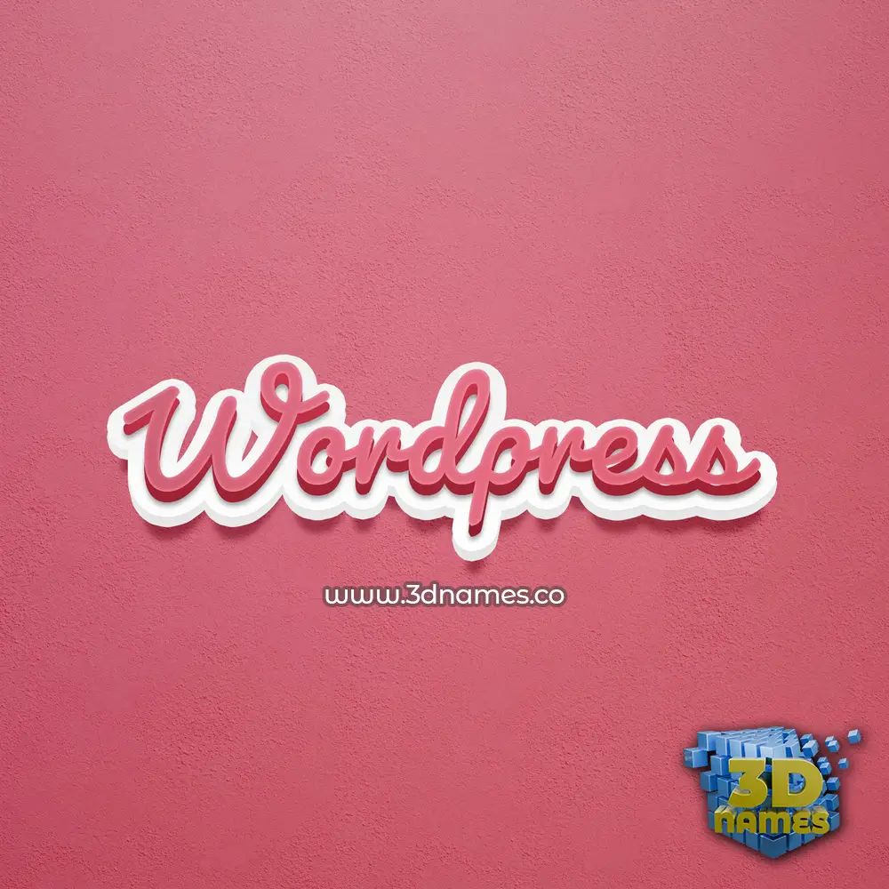 wordpress in Red Scribble style - 3D name wallpaper