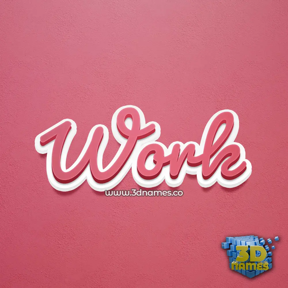 work in Red Scribble style - 3D name wallpaper