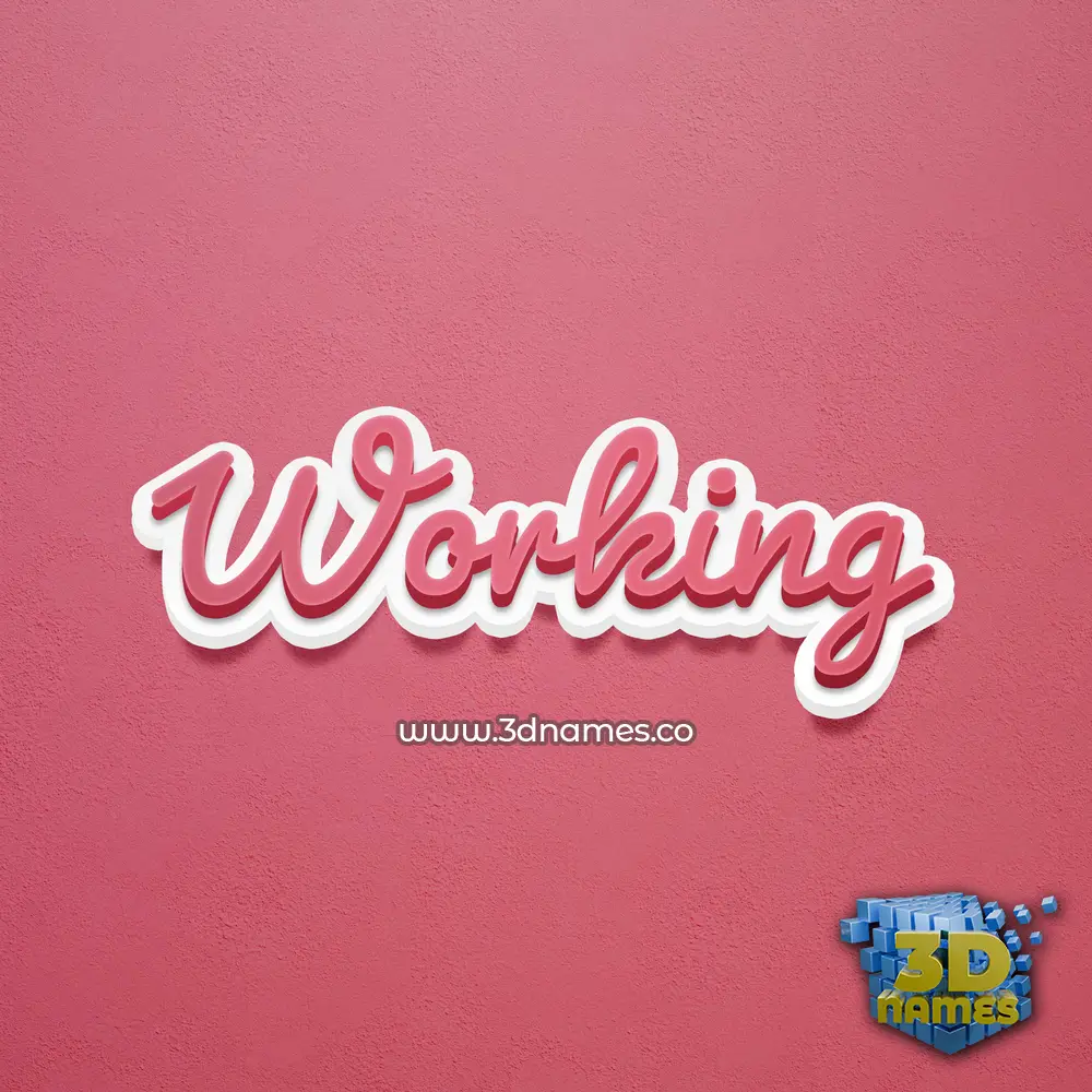 working in Red Scribble style - 3D name wallpaper