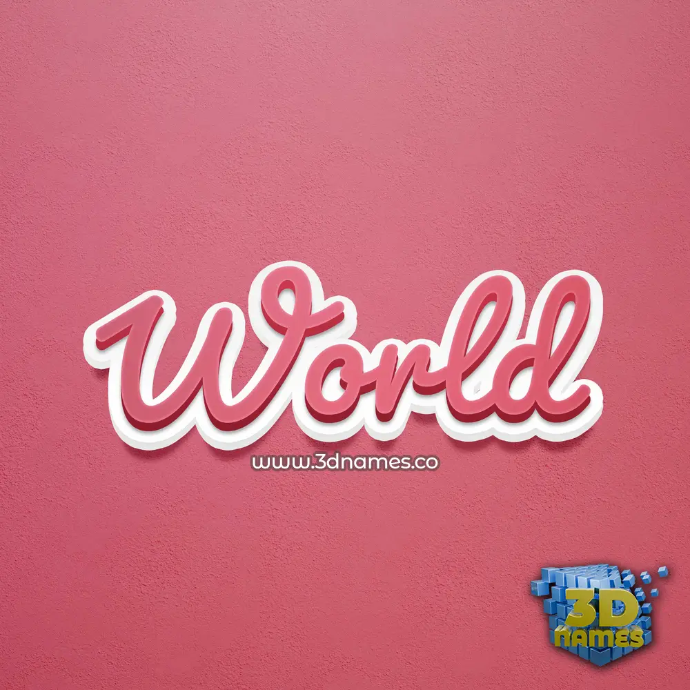 world in Red Scribble style - 3D name wallpaper
