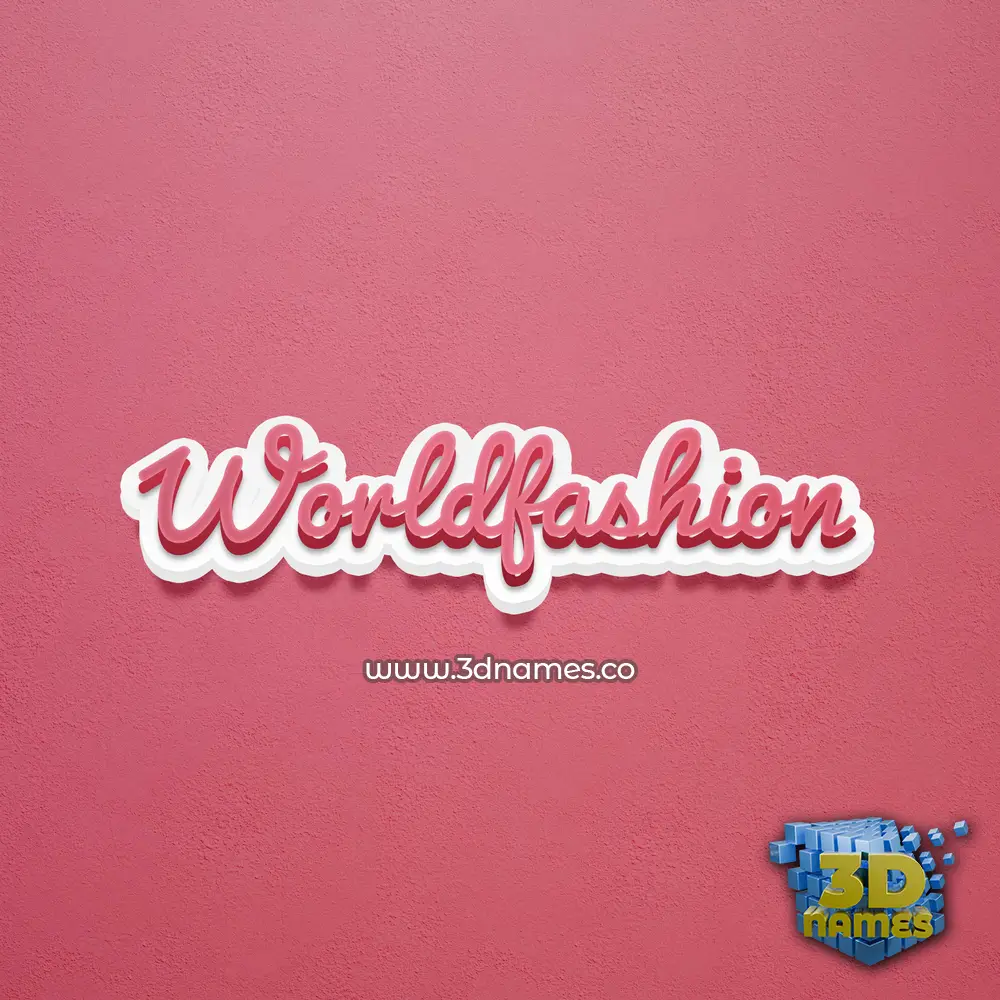 worldfashion in Red Scribble style - 3D name wallpaper